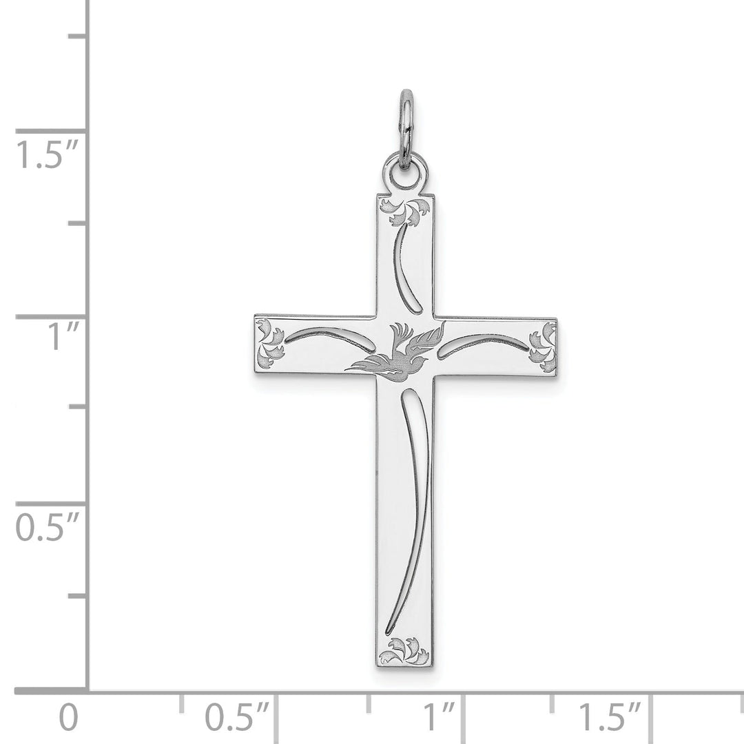 Sterling Silver Laser Designed Cross Pendant