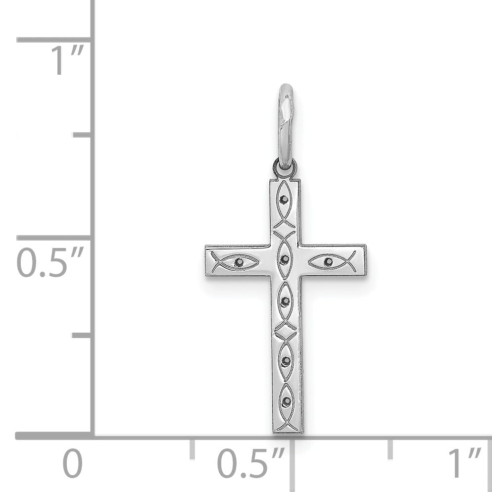 Sterling Silver Laser Designed Cross Pendant