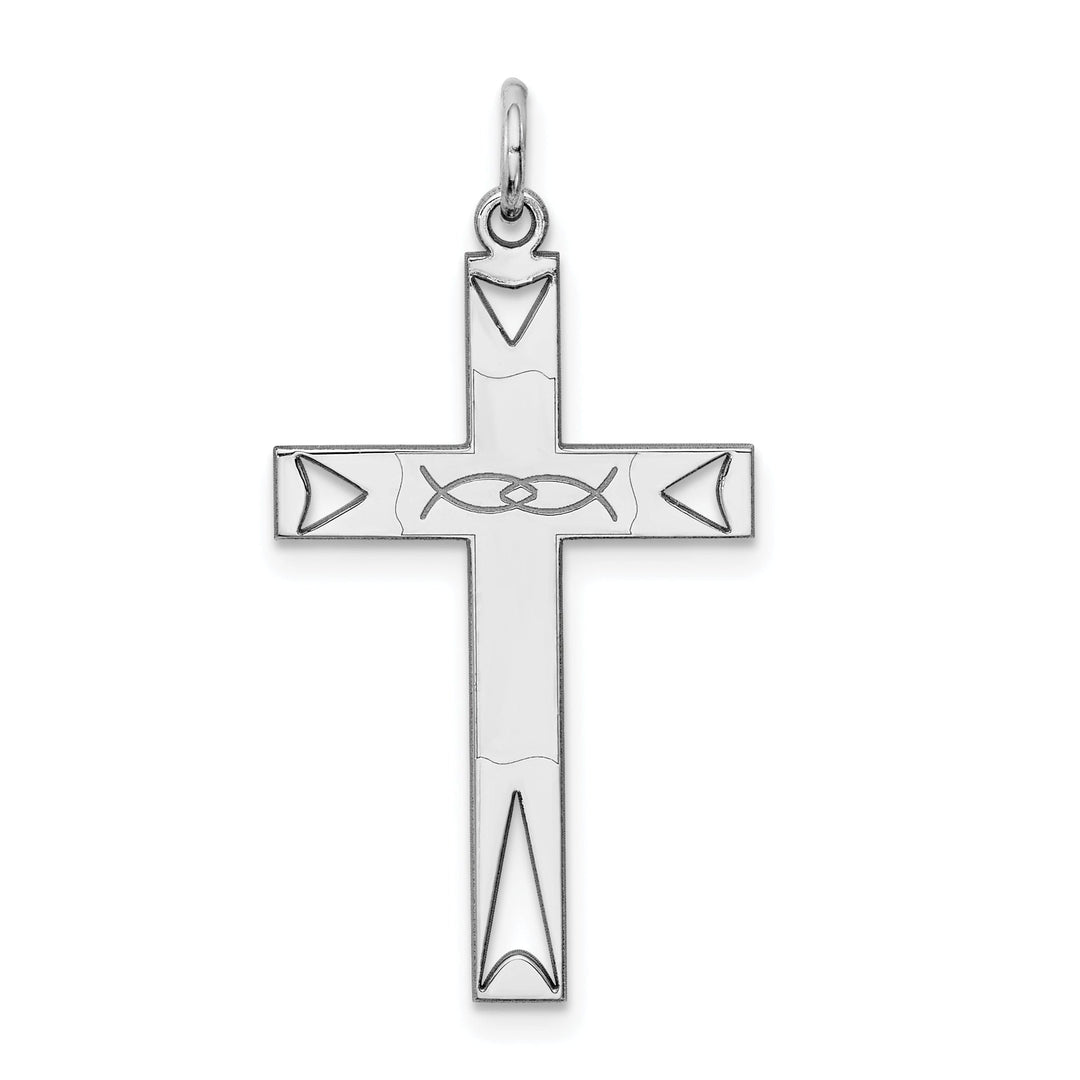 Sterling Silver Laser Designed Cross Pendant