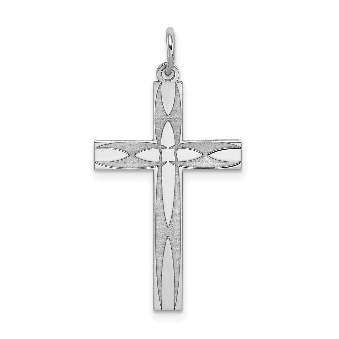 Sterling Silver Laser Designed Cross Pendant