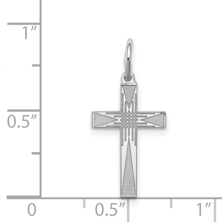 Sterling Silver Laser Designed Cross Pendant