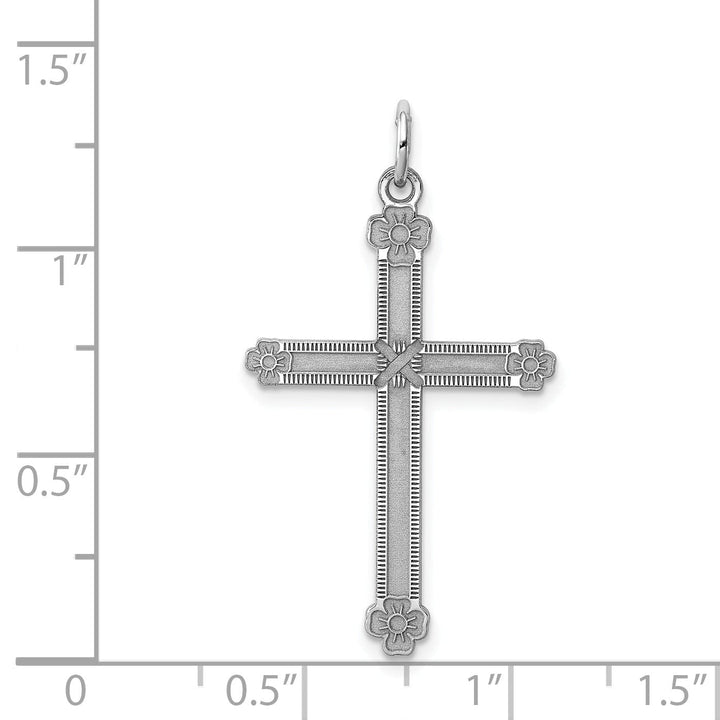 Silver Laser Designed Latin Cross Pendant