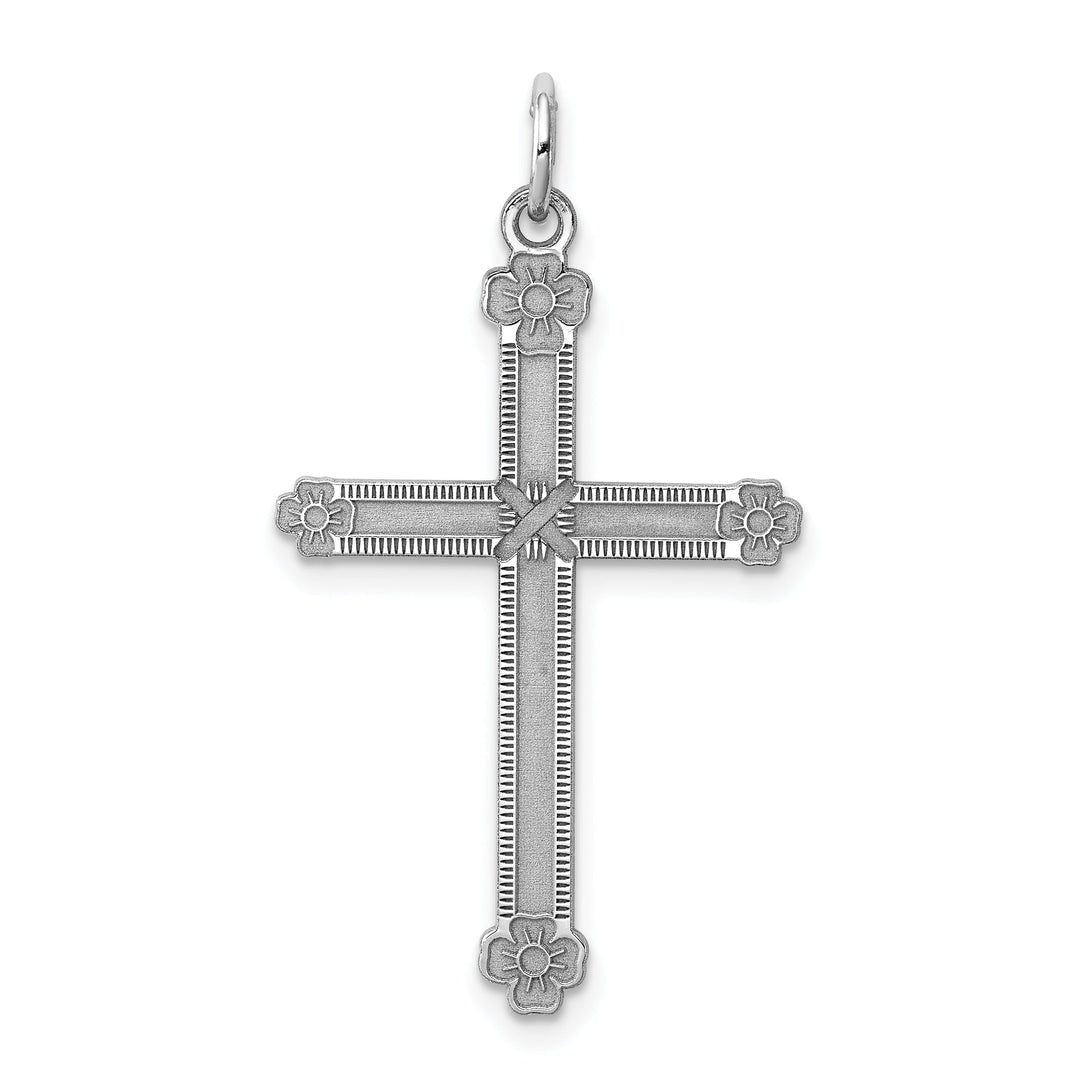 Silver Laser Designed Latin Cross Pendant