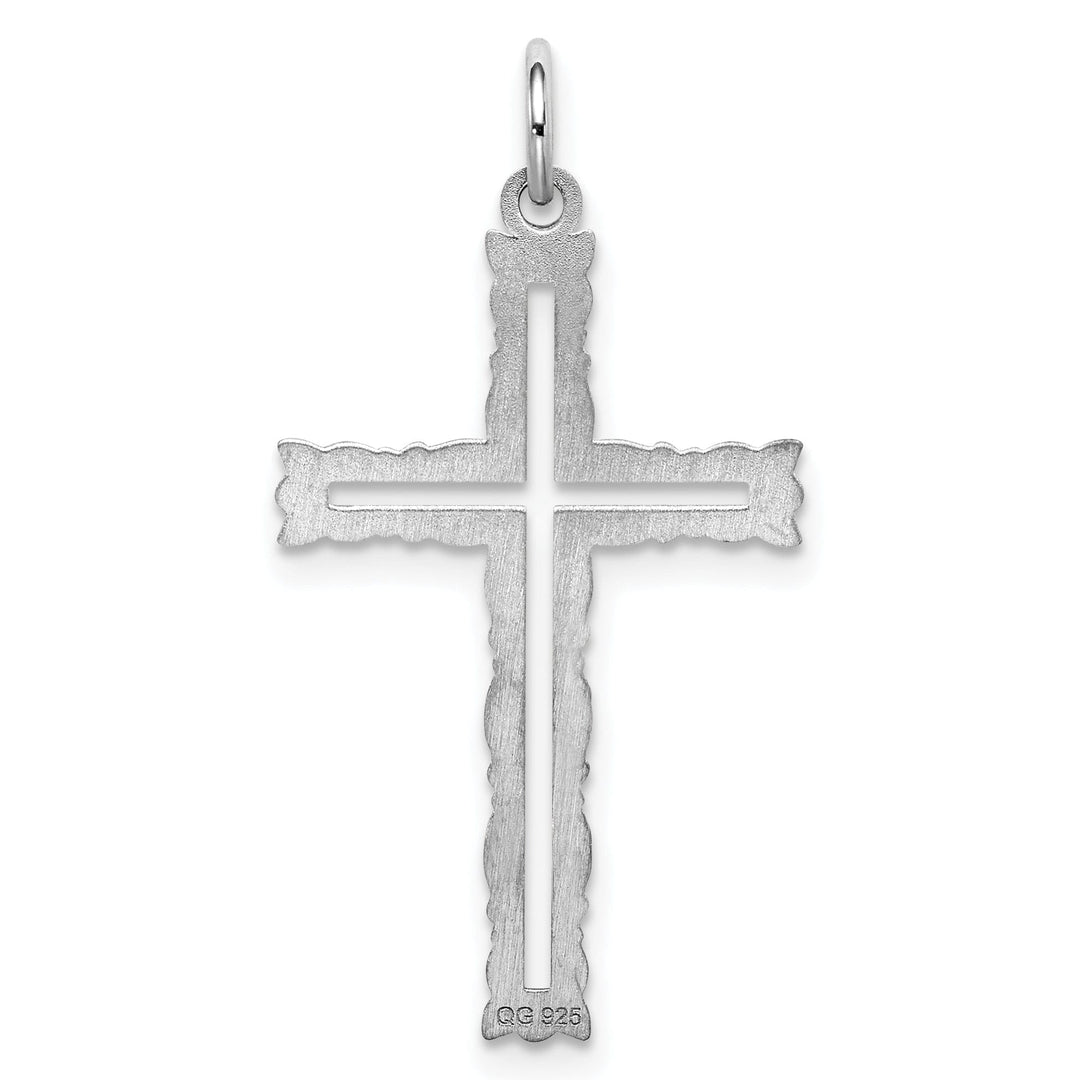 Silver Laser Designed Latin Cross Pendant