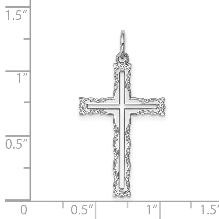 Silver Laser Designed Latin Cross Pendant