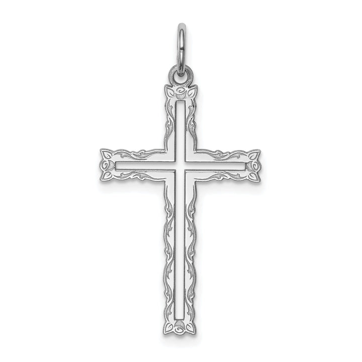 Silver Laser Designed Latin Cross Pendant