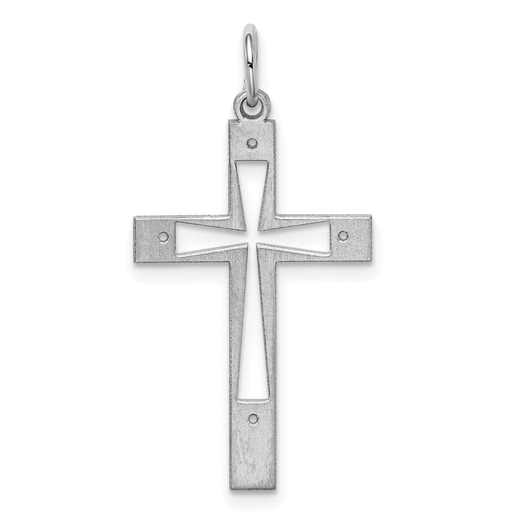 Silver Laser Designed Latin Cross Pendant