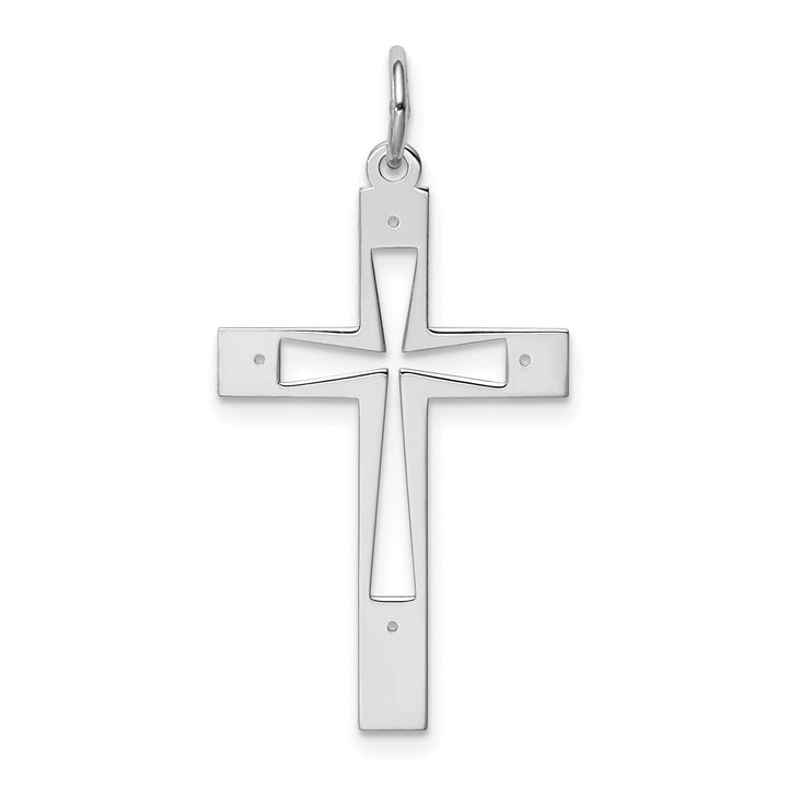 Silver Laser Designed Latin Cross Pendant