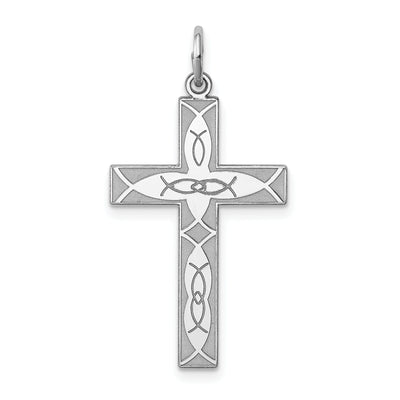 Silver Laser Designed Latin Cross Pendant at $ 23.37 only from Jewelryshopping.com