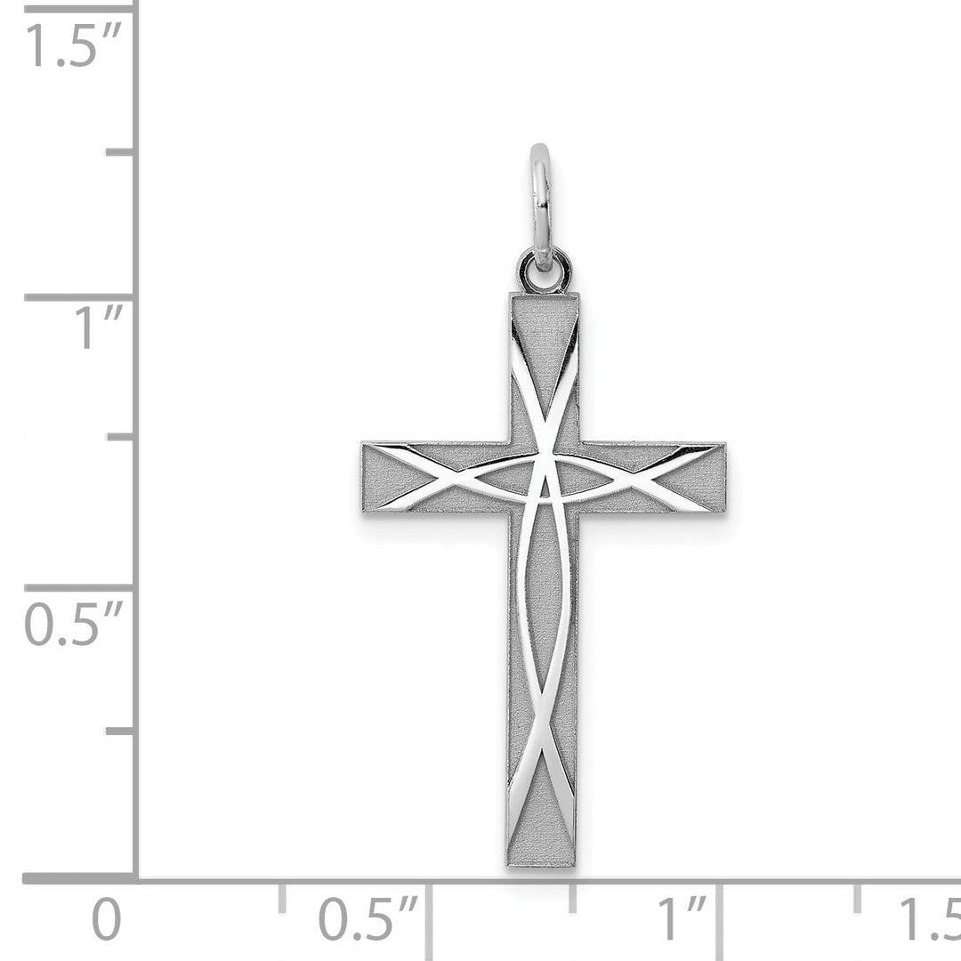 Silver Laser Designed Latin Cross Pendant