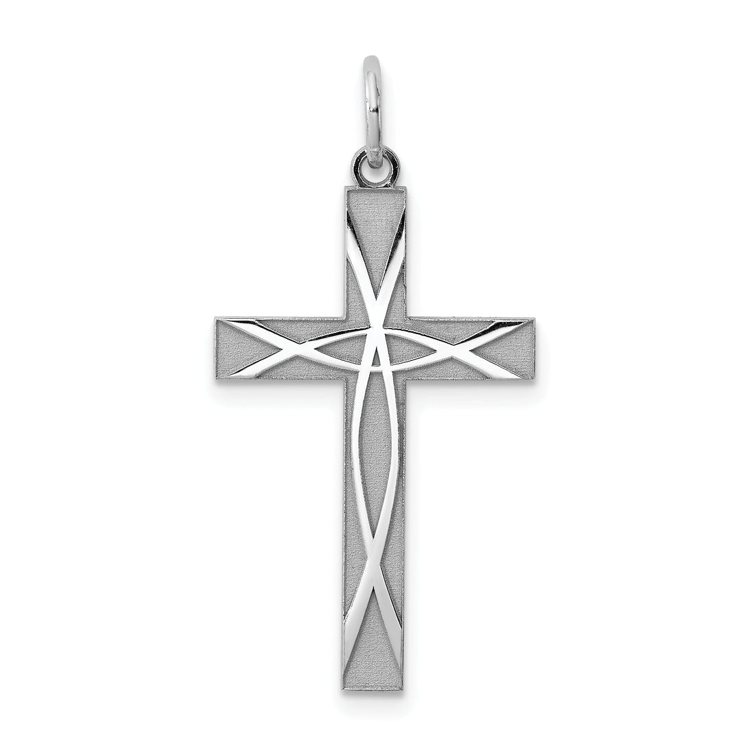 Silver Laser Designed Latin Cross Pendant