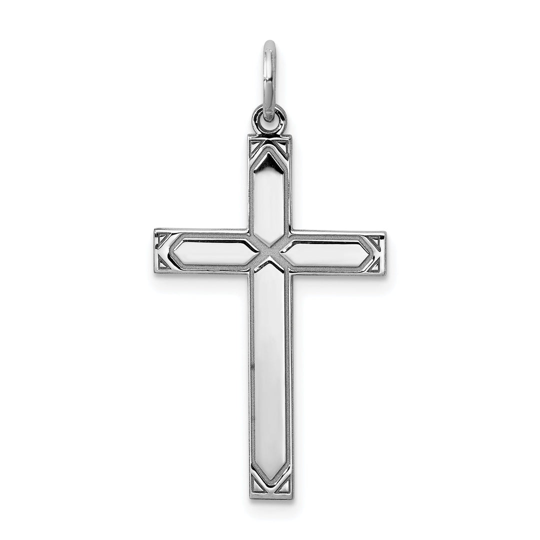 Silver Laser Designed Latin Cross Pendant