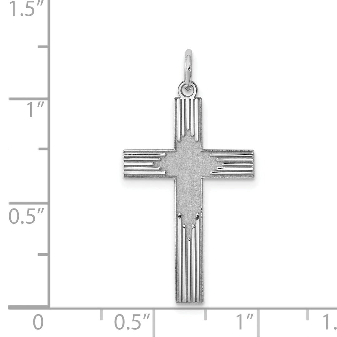Silver Laser Designed Latin Cross Pendant