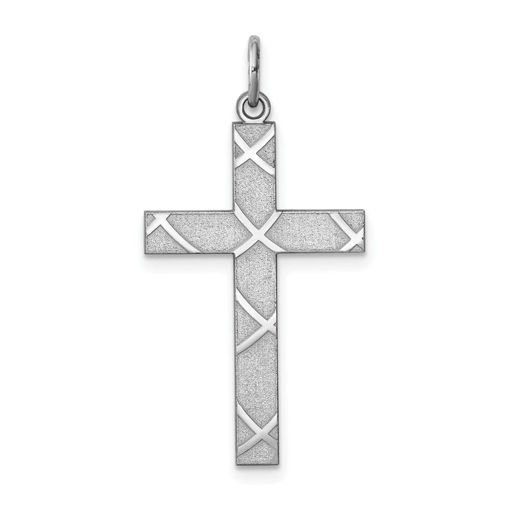 Silver Laser Designed Latin Cross Pendant
