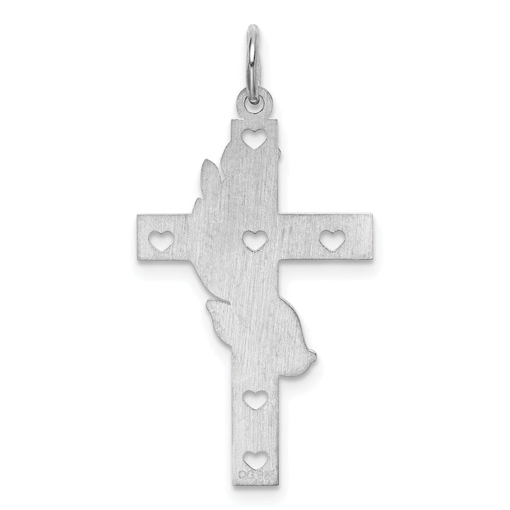 Silver Laser Designed Latin Cross Pendant