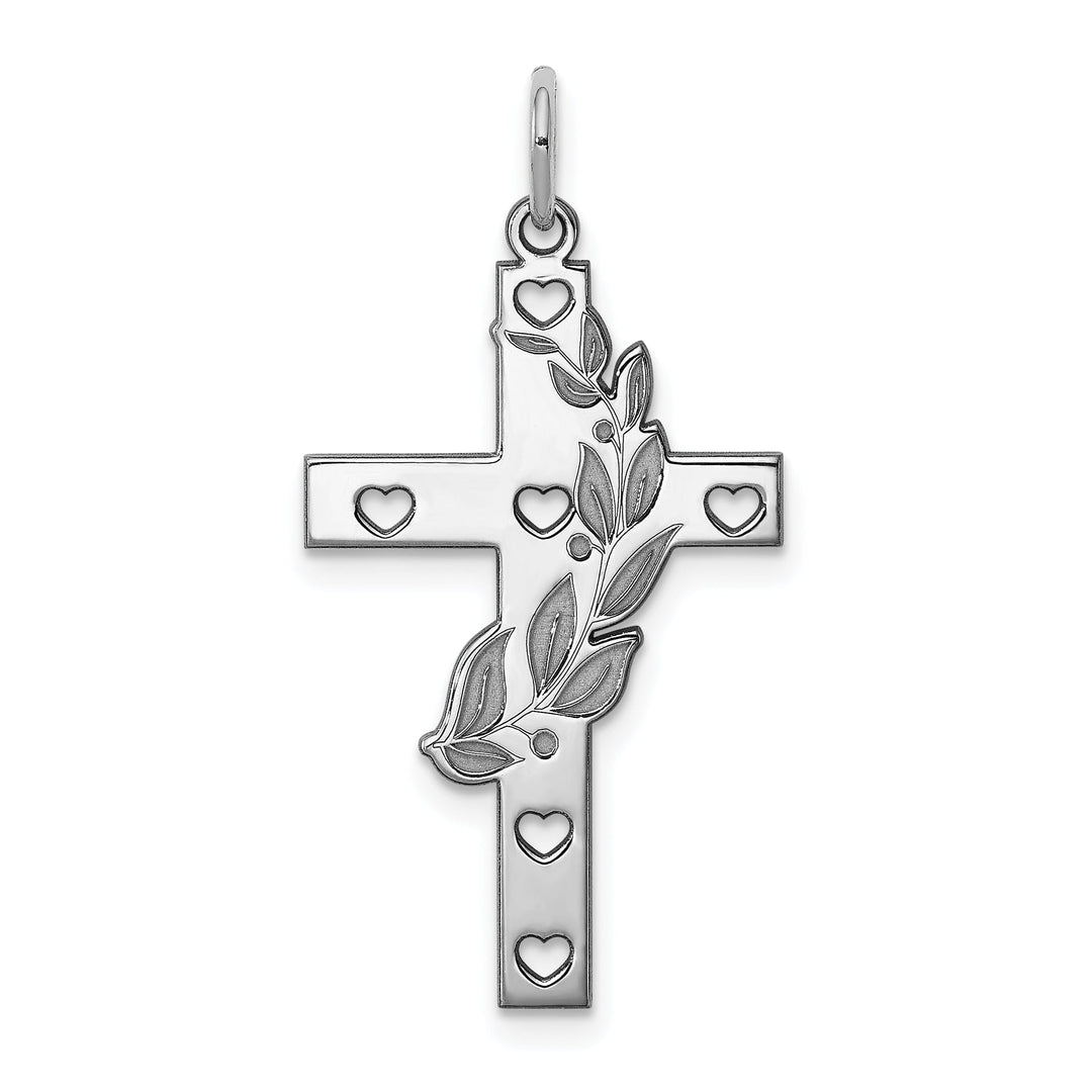 Silver Laser Designed Latin Cross Pendant