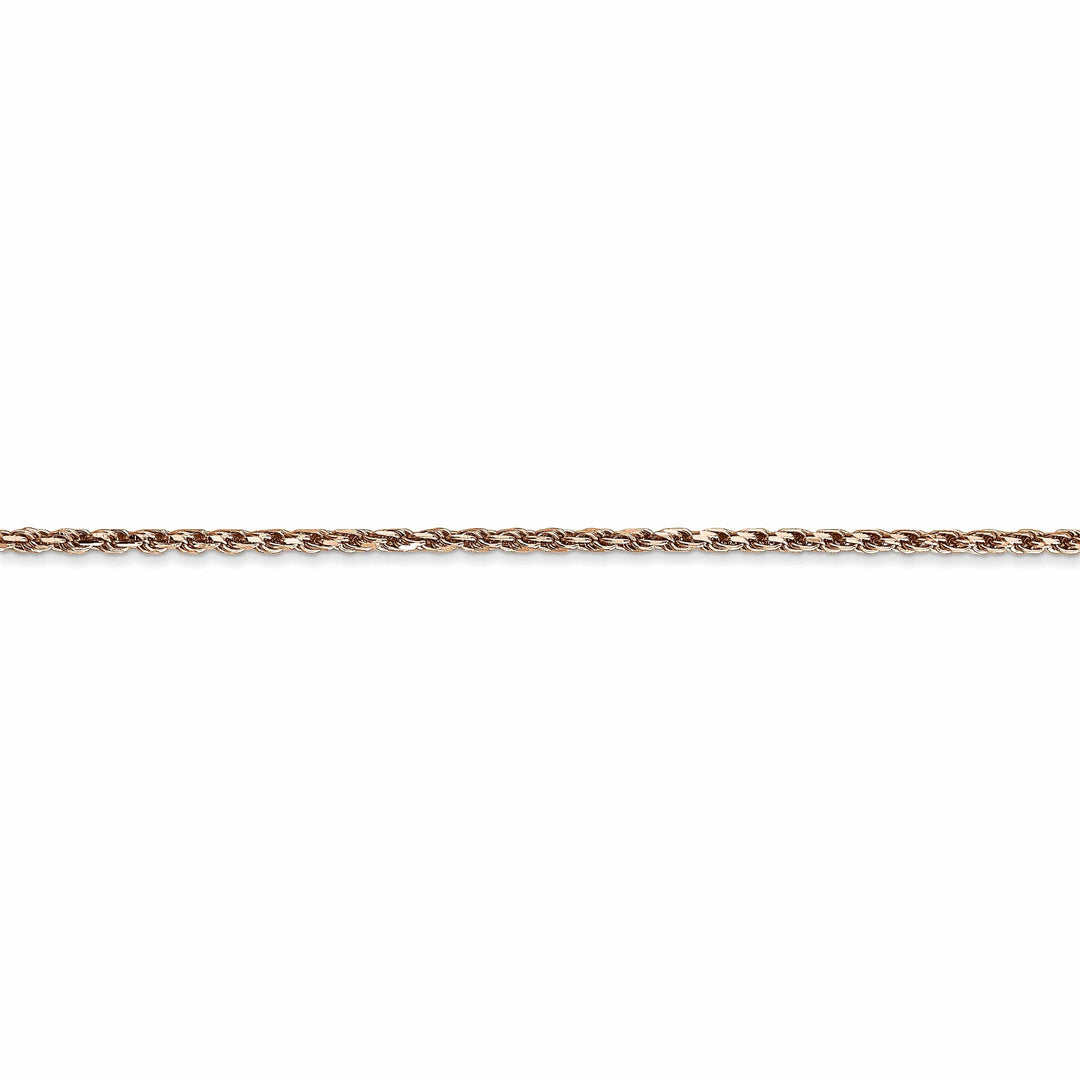 14k Rose Gold 1.8m Solid Diamond Cut Rope Chain