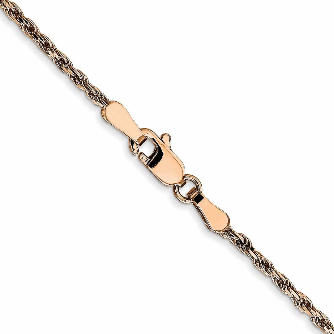 14k Rose Gold 1.8m Solid Diamond Cut Rope Chain