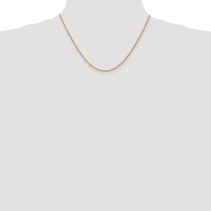 14k Rose Gold 1.8m Solid Diamond Cut Rope Chain