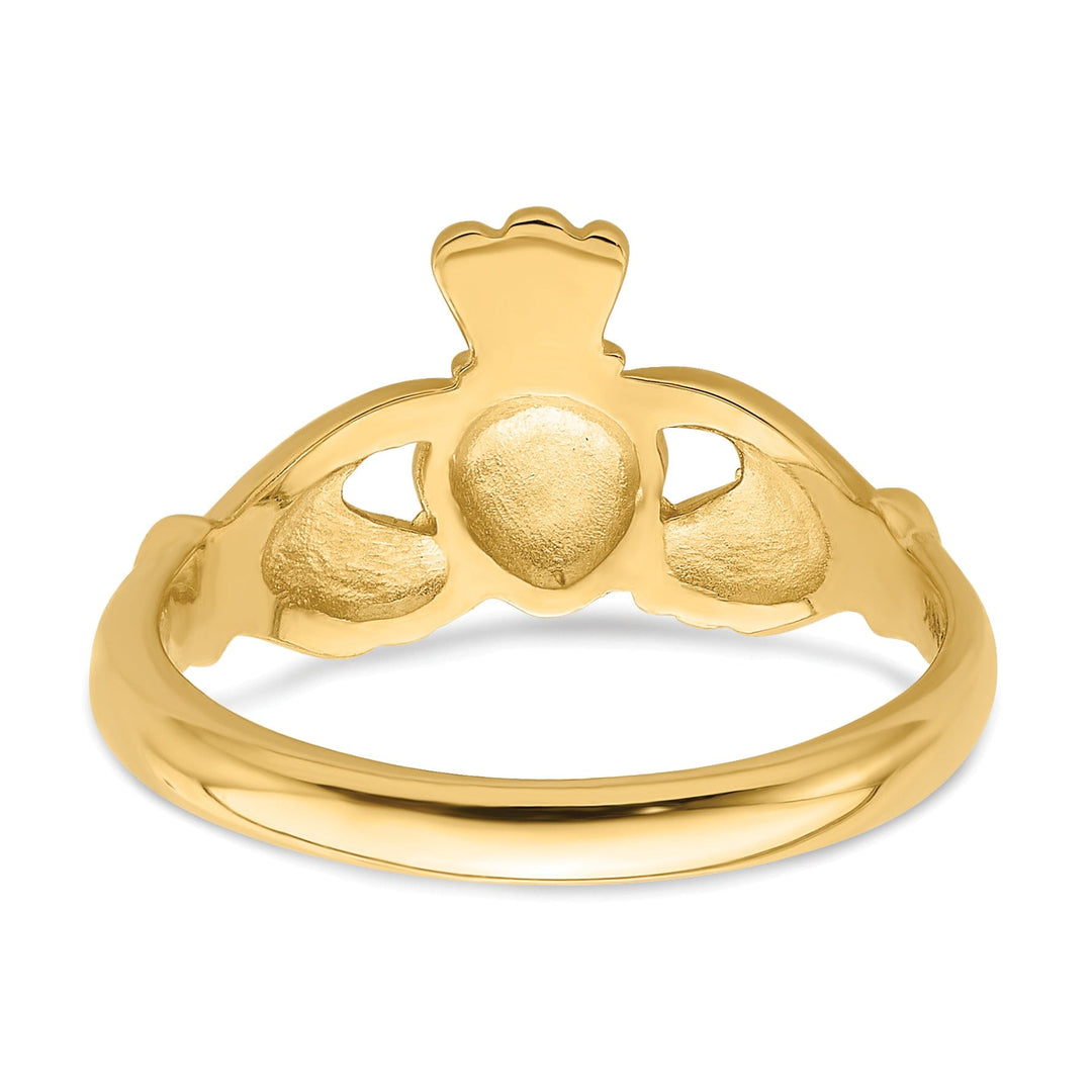 14kt yellow gold polished claddagh ring