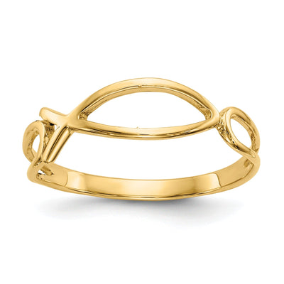 14k Yellow Gold Polished Ichthus Fish Ring at $ 69.77 only from Jewelryshopping.com