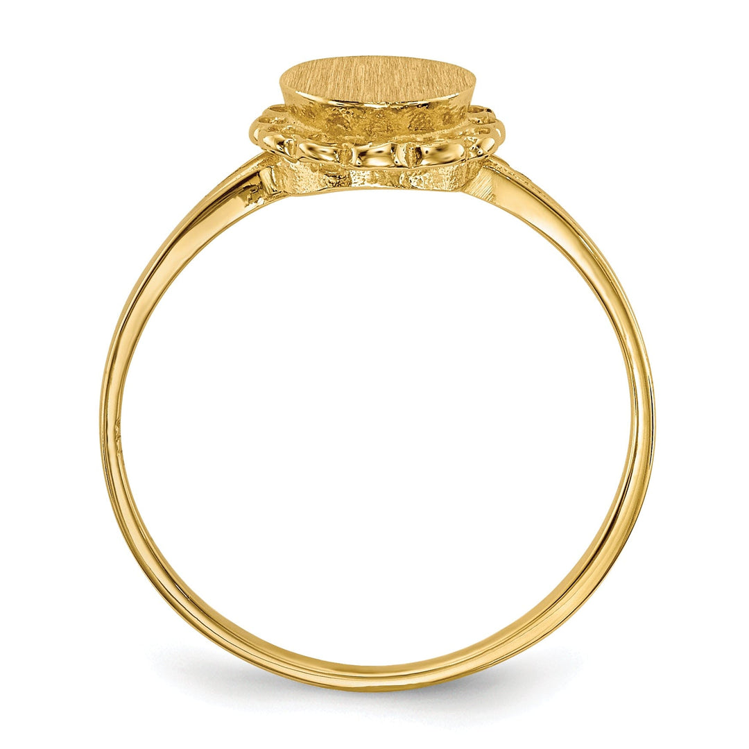 14k Yellow Gold Polished Solid Signet Ring