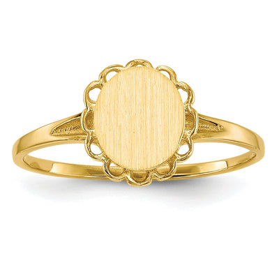 14k Yellow Gold Polished Solid Signet Ring at $ 152.83 only from Jewelryshopping.com