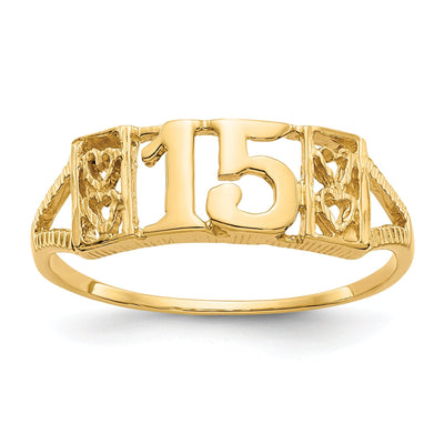 14k Yellow Gold Sweet '15' RING at $ 120.54 only from Jewelryshopping.com