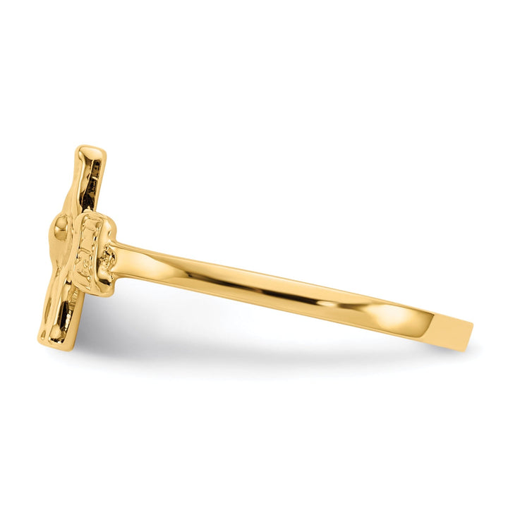 14k Yellow Gold Crucifix Children's Ring