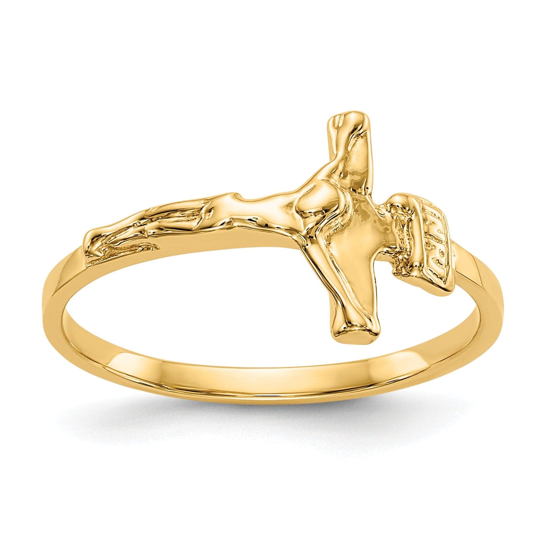 14k Yellow Gold Crucifix Children's Ring