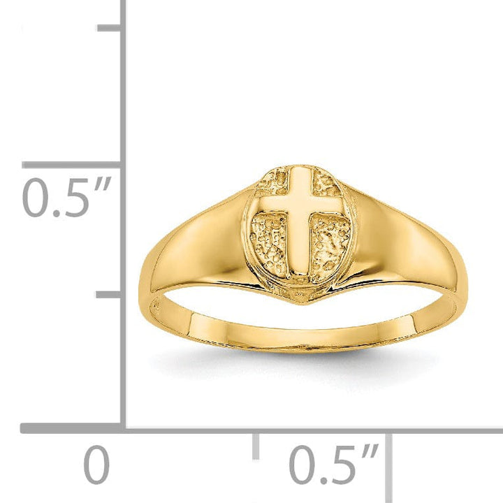 14k Yellow Gold Cross Children's Ring