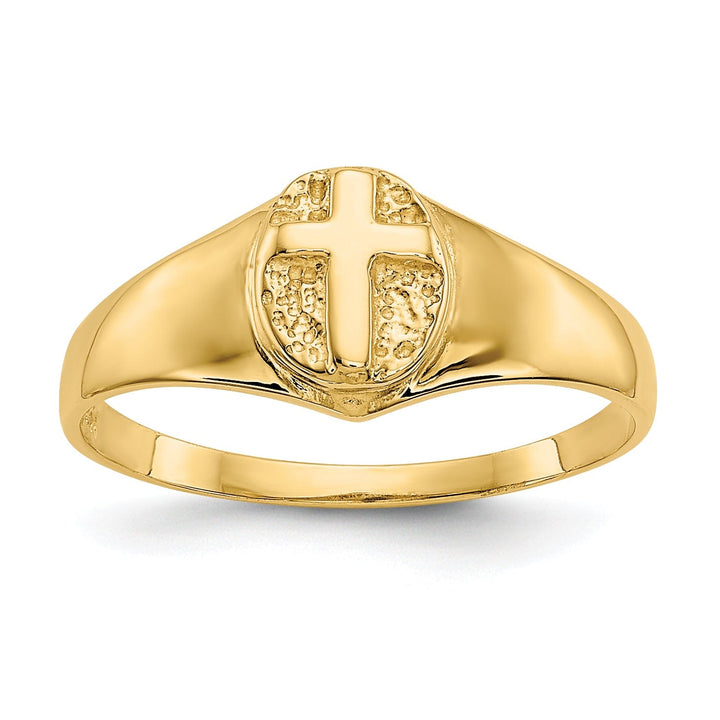 14k Yellow Gold Cross Children's Ring