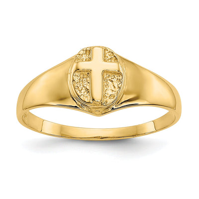 14k Yellow Gold Cross Children's Ring at $ 90.23 only from Jewelryshopping.com