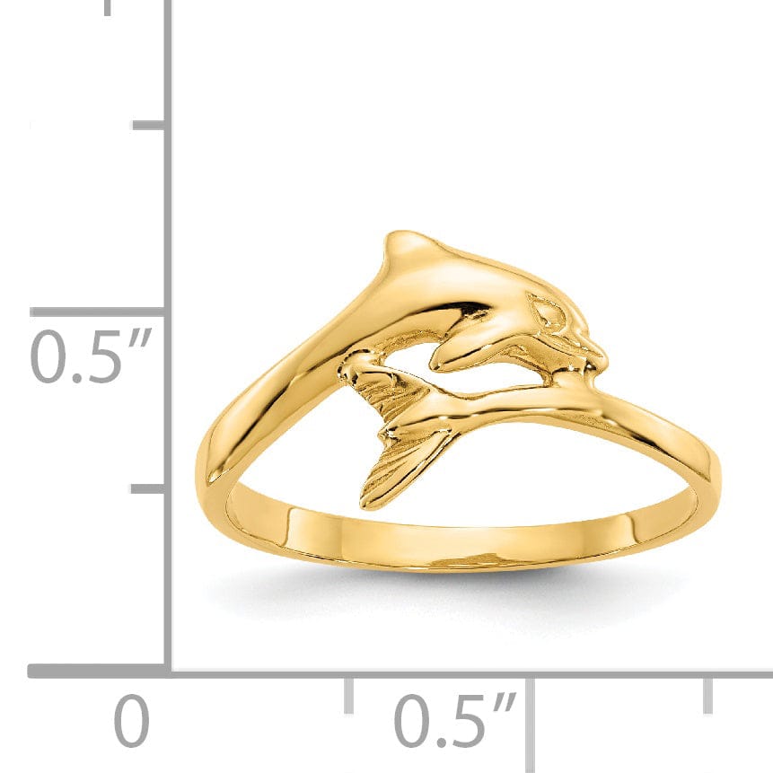 14k Yellow Gold Dolphin Children's Ring