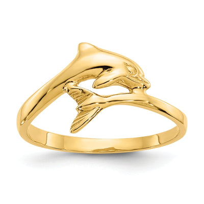 14k Yellow Gold Dolphin Children's Ring at $ 93.86 only from Jewelryshopping.com