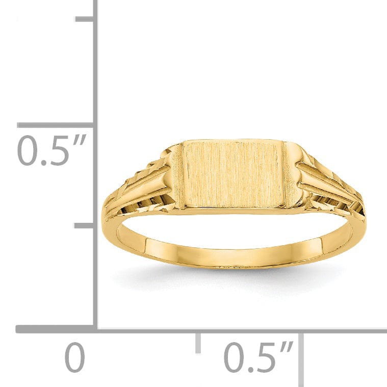 14k Yellow Gold Signet Children's Ring