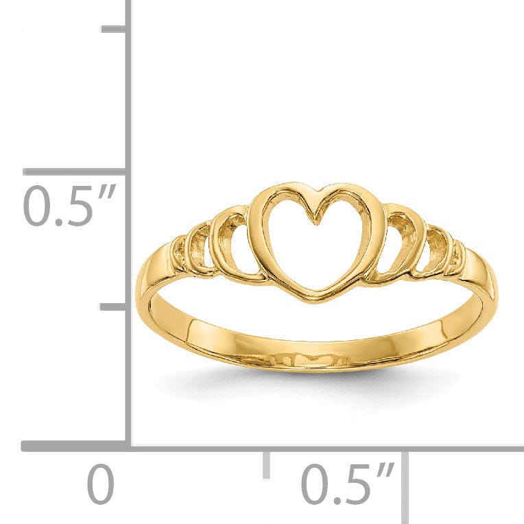 14k Yellow Gold Children's Heart Ring