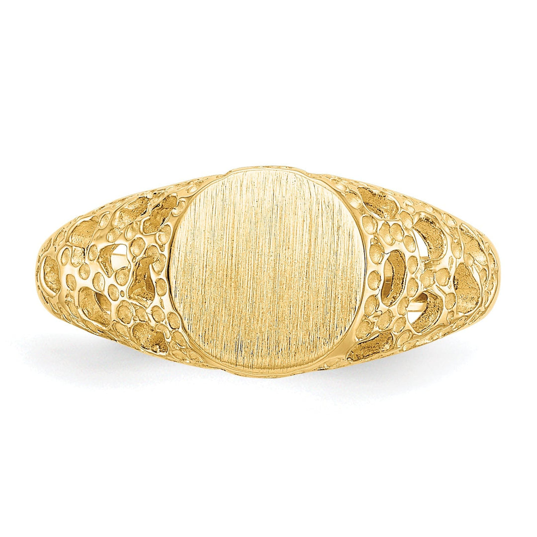14k Yellow Gold Fancy Signet Children's Ring