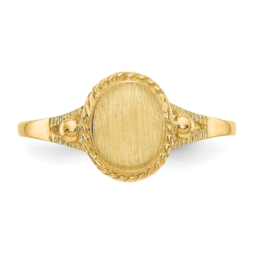 14k Yellow Gold Fancy Signet Children's Ring