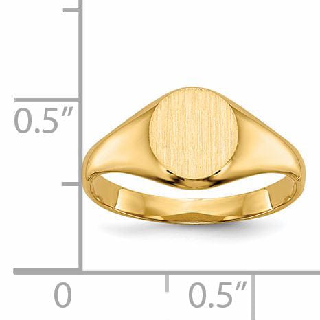 14k Yellow Gold Engraveable Signet Children Ring