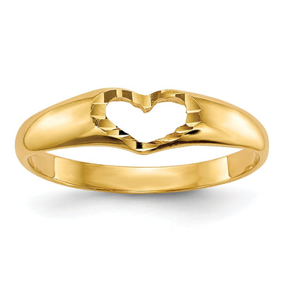14k Yellow Gold Children's Heart Ring at $ 89.31 only from Jewelryshopping.com