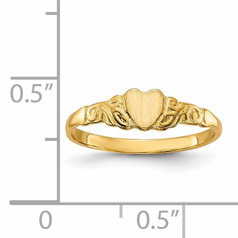 14k Yellow Gold Heart Children's Ring