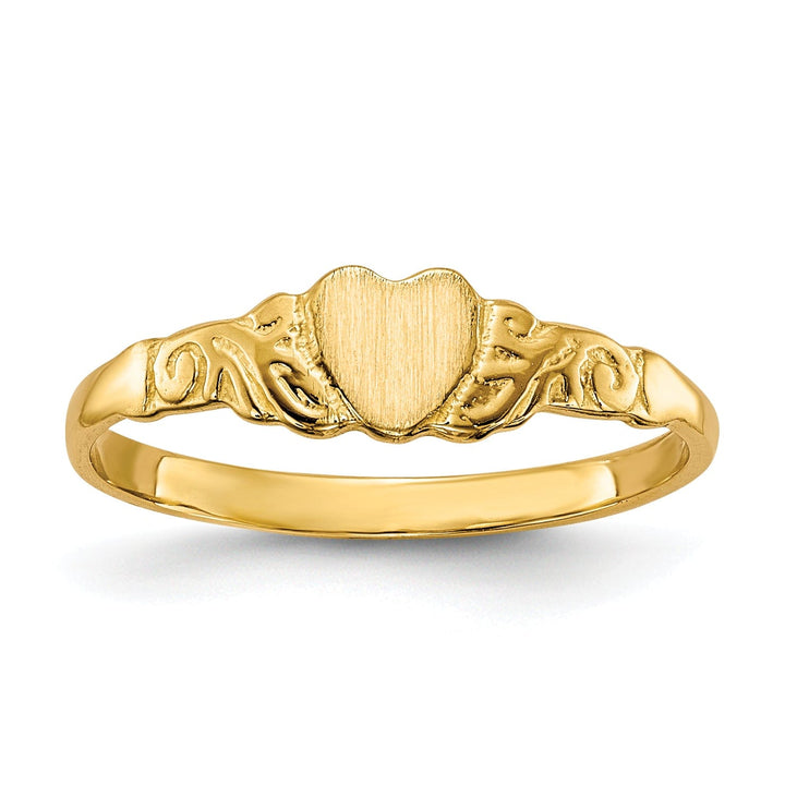 14k Yellow Gold Heart Children's Ring