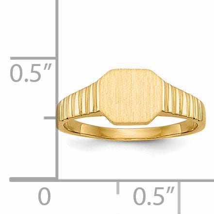 14k Yellow Gold Engraveable Signet Childrens Ring