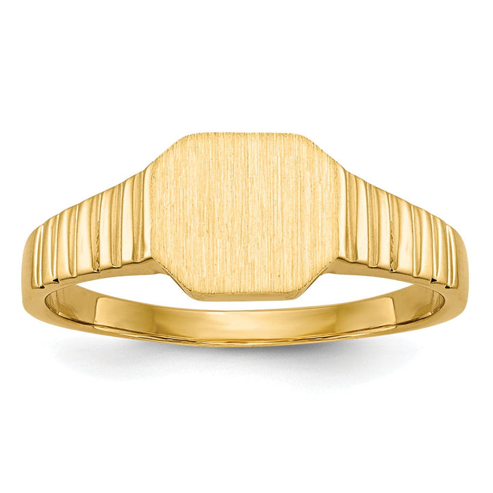 14k Yellow Gold Engraveable Signet Childrens Ring