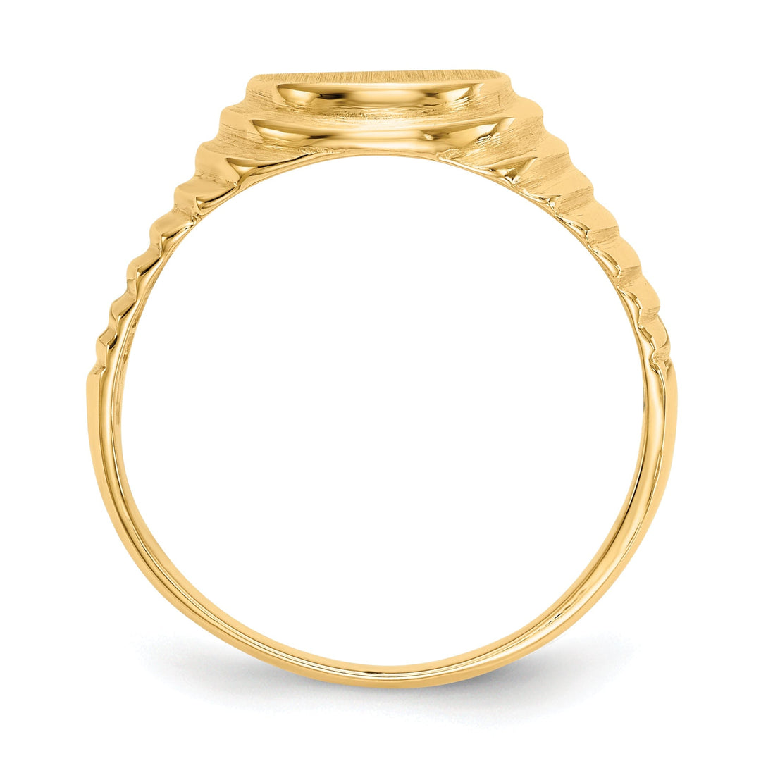 14k Yellow Gold Casted Solid Polished Men's Ring