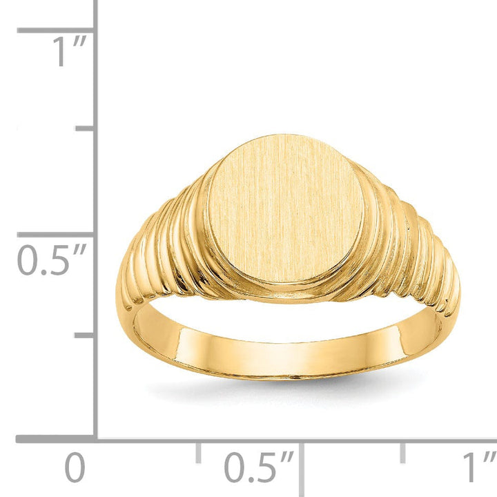 14k Yellow Gold Casted Solid Polished Men's Ring