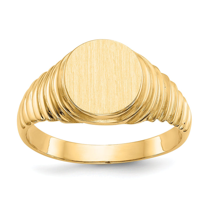 14k Yellow Gold Casted Solid Polished Men's Ring