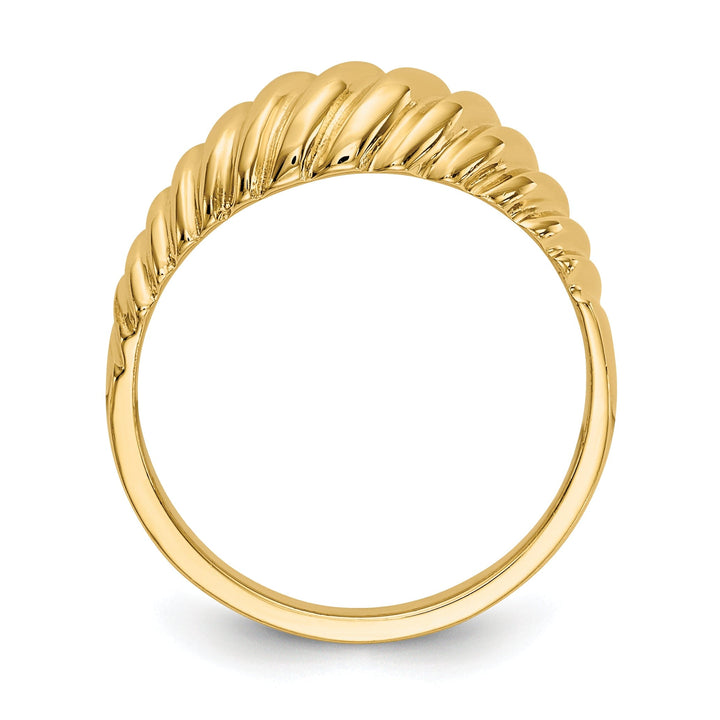 14k Yellow Gold Scalloped Dome Fancy Ring