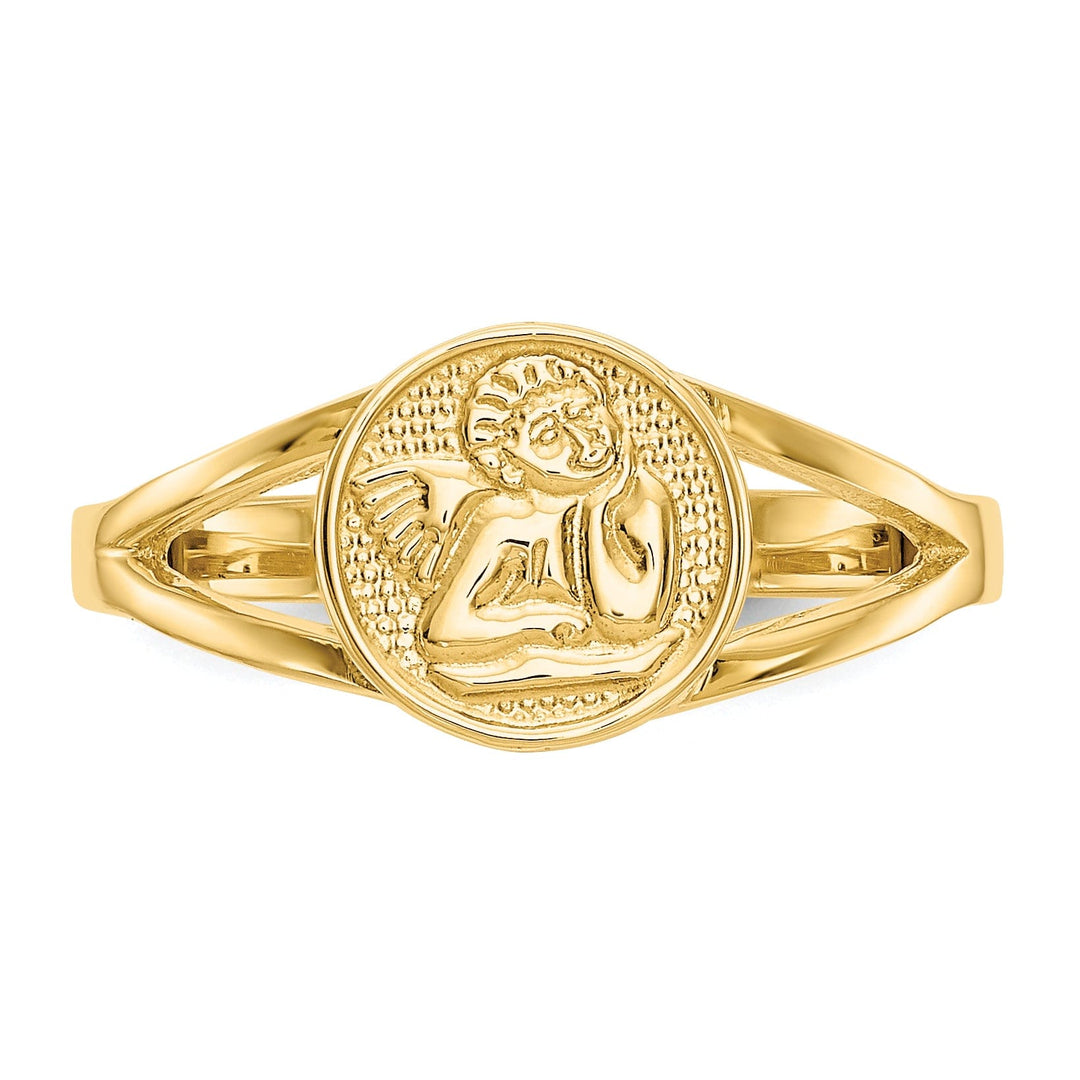 14k Yellow Gold Polished Angel Ring